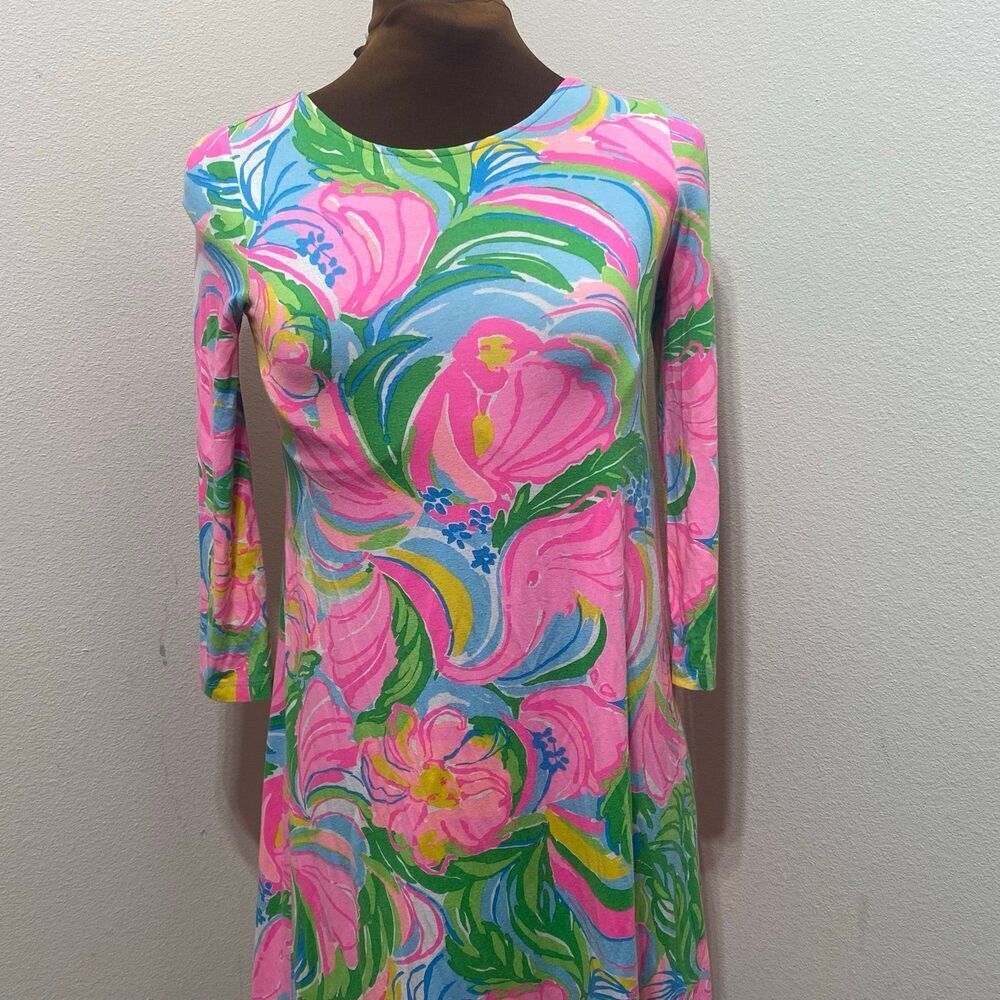 Lilly Pulitzer Ophelia Swing Dress XXS Elephant Monkey Lion Green Blue Pink - Picture 2 of 11